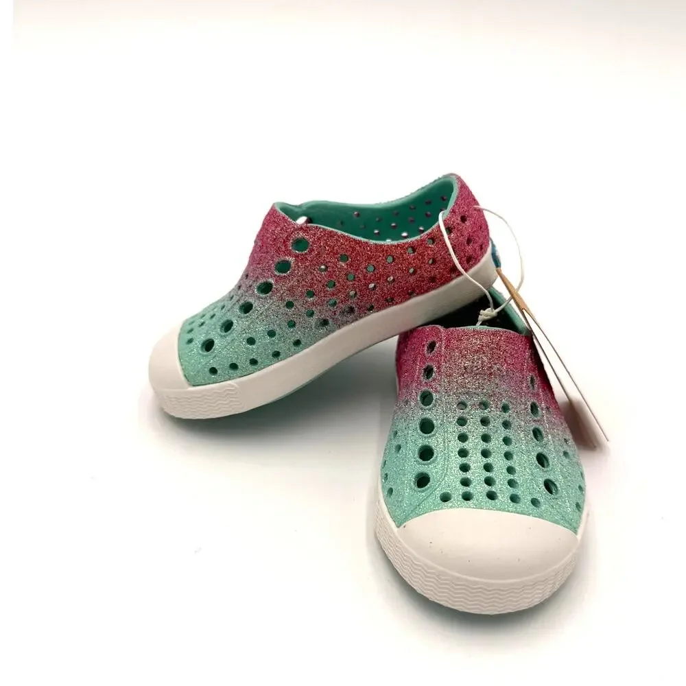 NEW Native Jefferson Bling Child Shoes - Hollywood Hydrangea Bling/Shell - c4